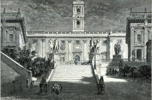 Fasade av Senatorpalasset, Roma